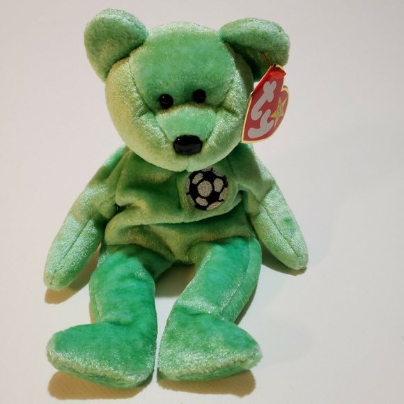 Ty Other - Ty Beanie Babies KICKS Soccer Football Bear